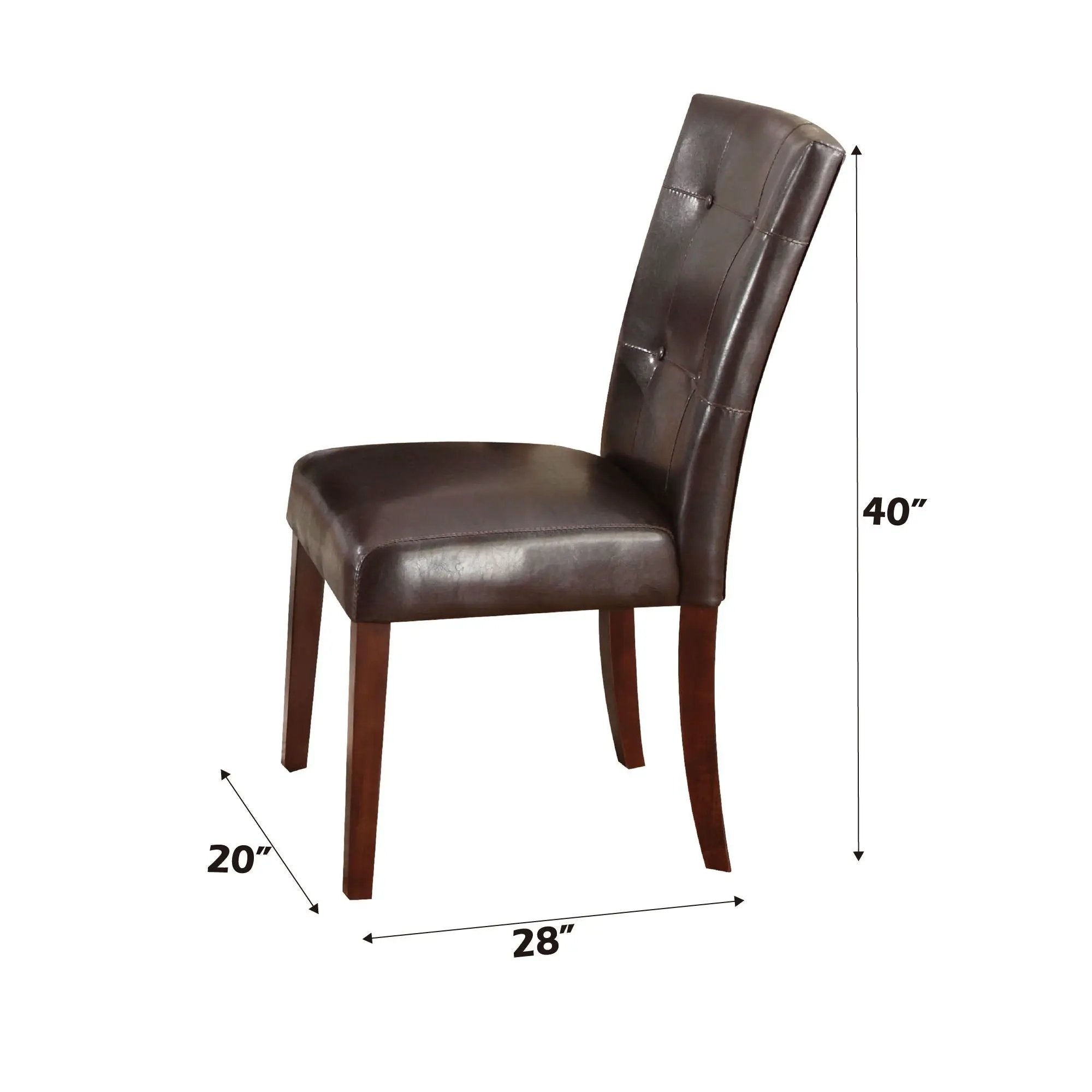 Britney - Synthetic Leather Side Chair (Set of 2) - Brown / Walnut by Unique Piece Furniture