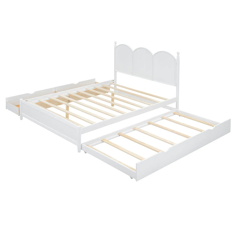 Platform Bed With With 2 Big Drawers And Trundle by Unique Piece Furniture