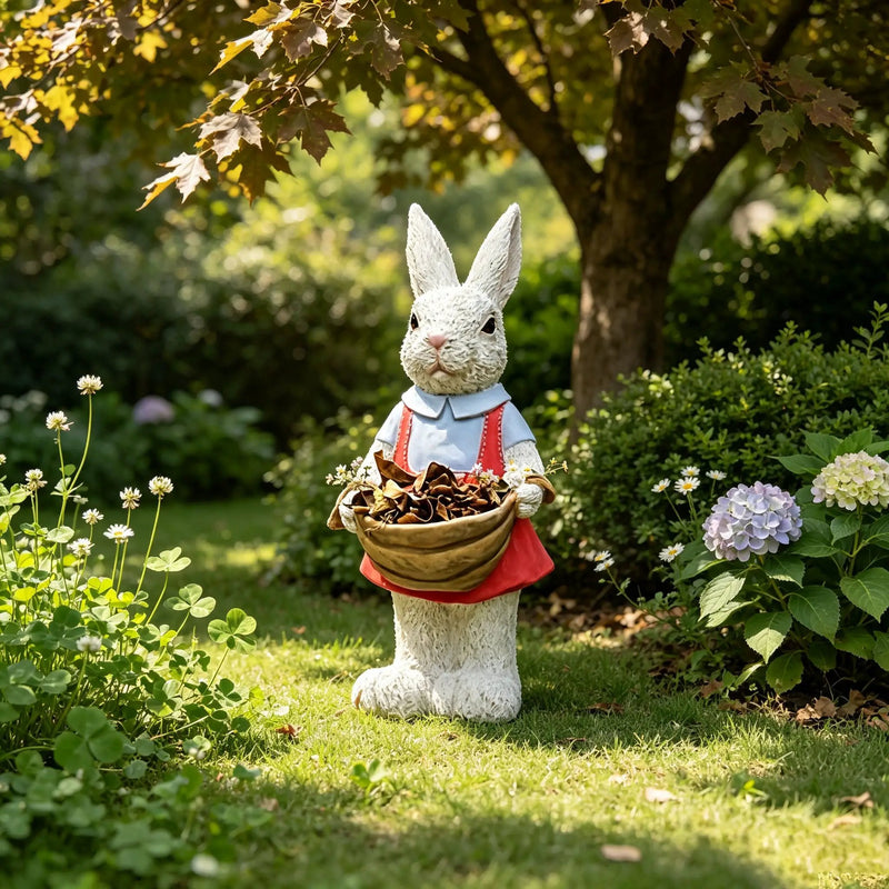 Charming Hand-Painted Rabbit Garden Statue by HouseOfZazla
