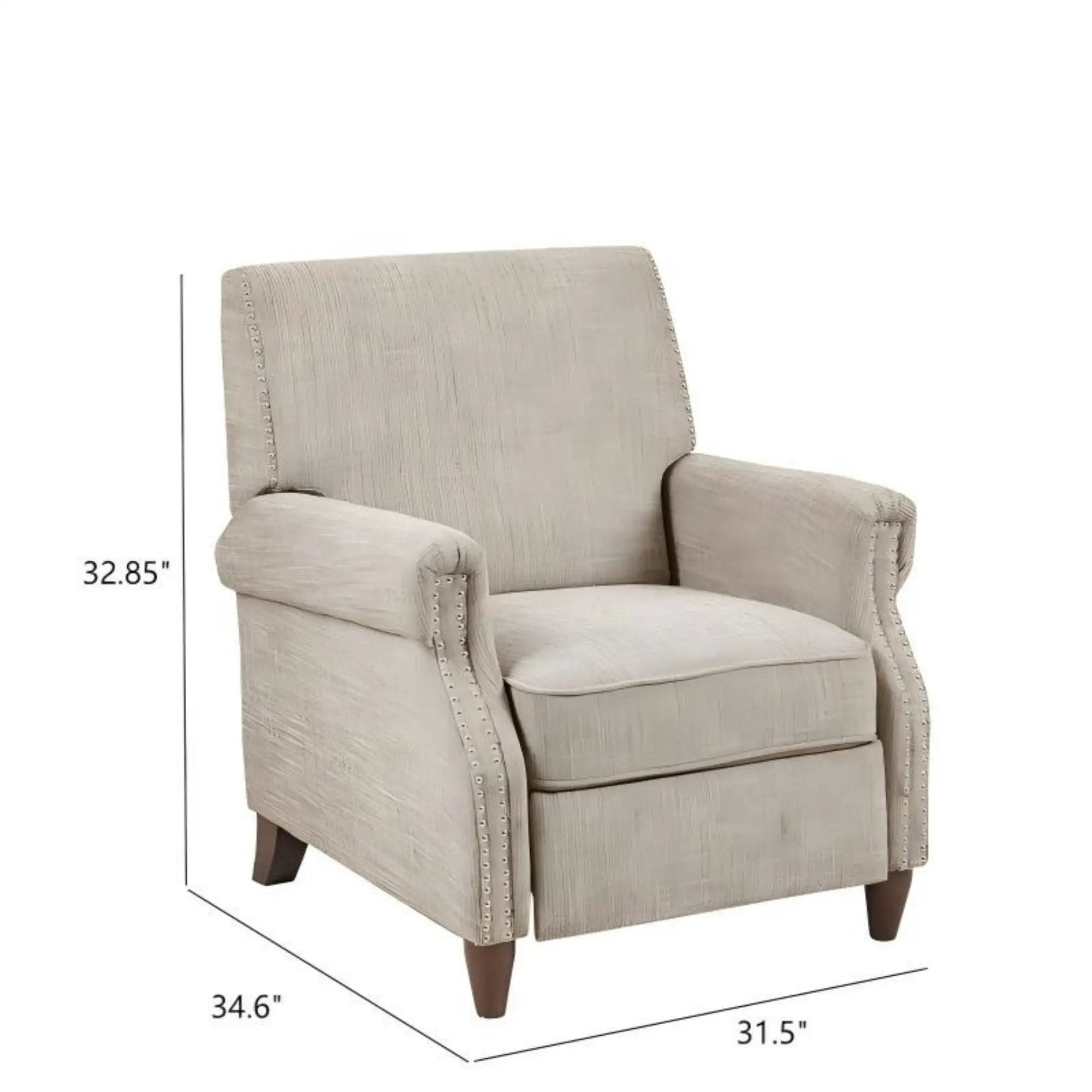 Julian - Push Back Recliner With Reclining Function - Sand by HouseOfZazla
