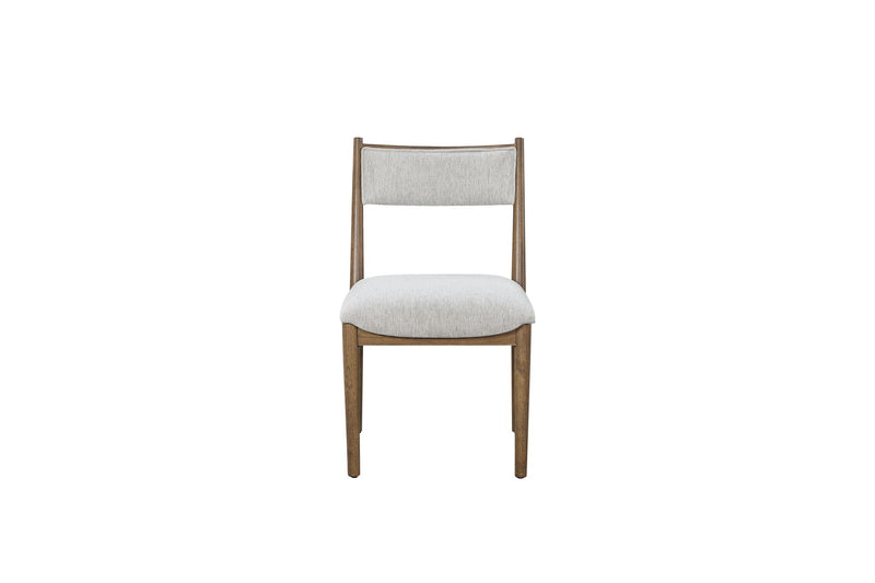 Light Brown Dining Chairs with Solid Wood Frame and Upholstered Seat - Set of 2