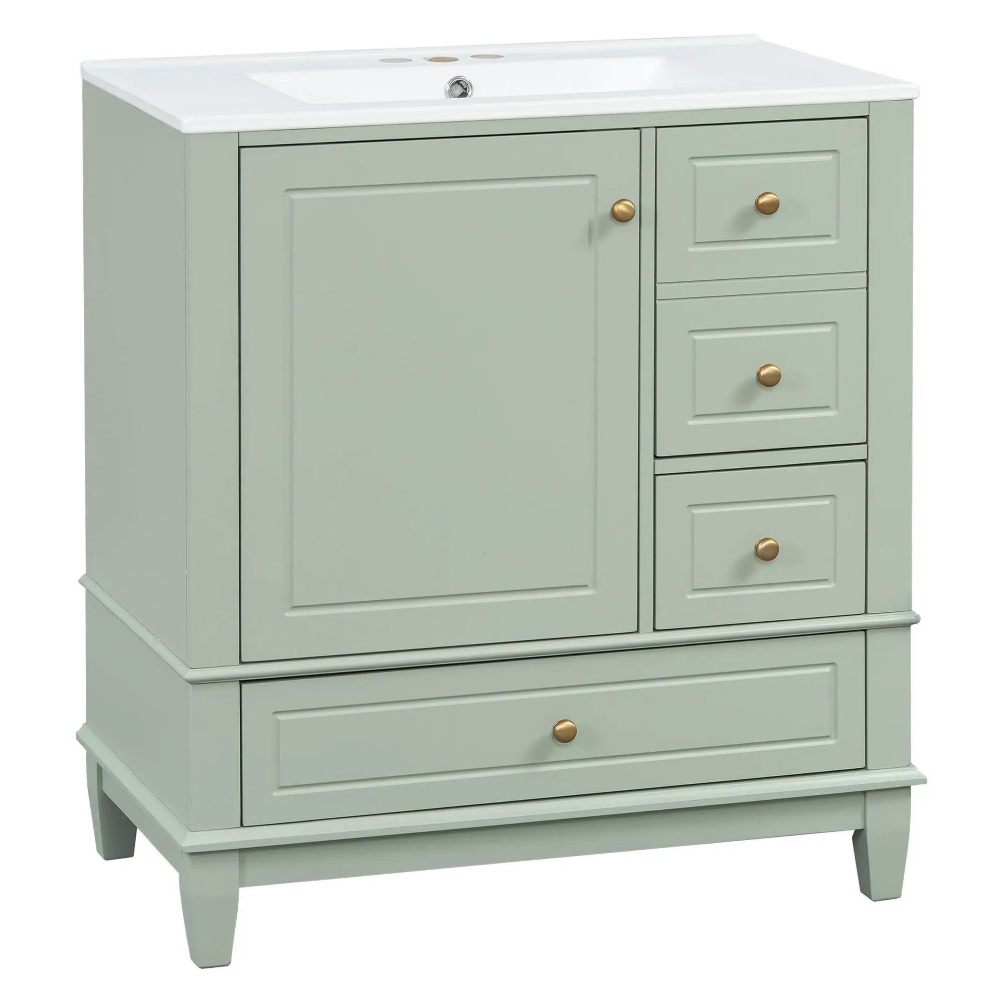 Freestanding Bathroom Vanity With Sink, Soft Close Door, 3 Drawers by HouseOfZazla