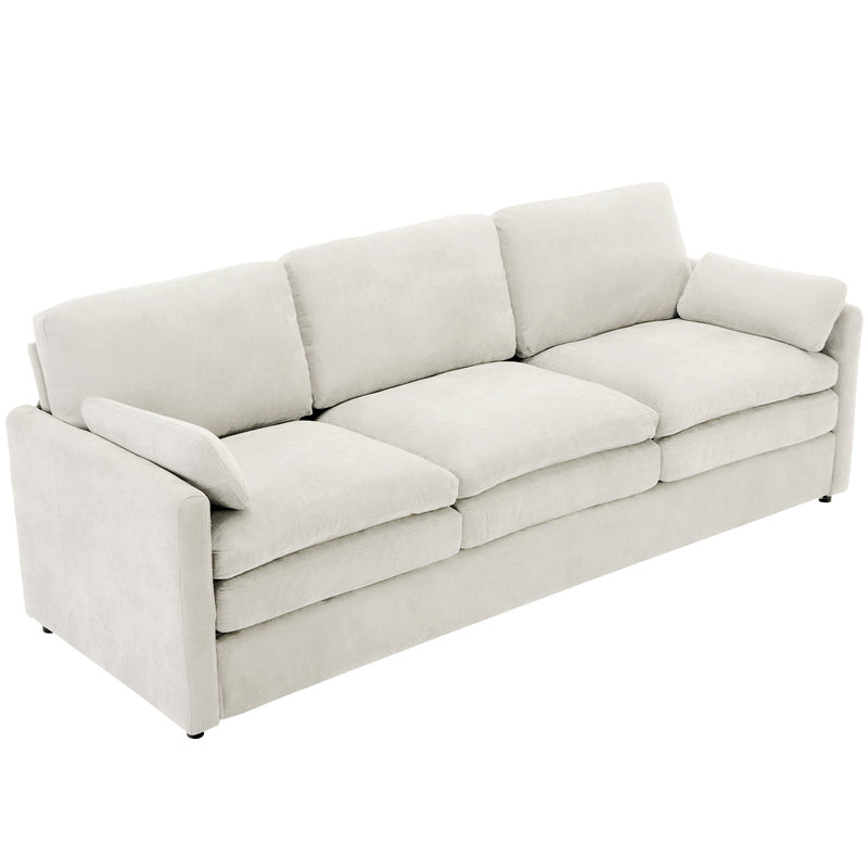 Cozy Upholstered 3-Seater Sofa with Plush Double Cushion and Ergonomic Design by BLAKHOM