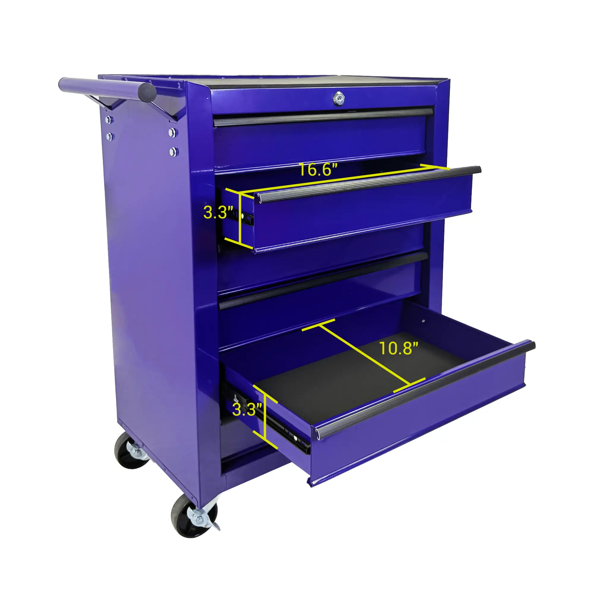 Rolling Metal Tool Chest with 6 Drawers, 20" Cabinet - Purple by HouseOfZazla