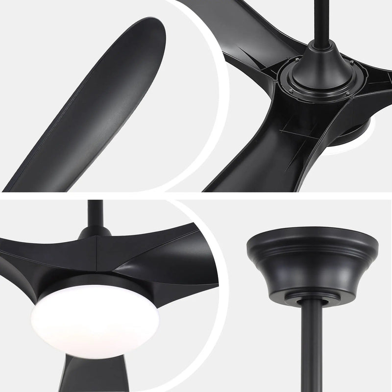 Smart Ceiling Fan With Lights, 3 Blades, Reversible Quiet DC Motor For Indoor by Unique Piece Furniture