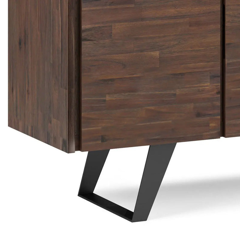 Lowry - Large 4 Door Sideboard Buffet - Distressed Charcoal Brown by HouseOfZazla