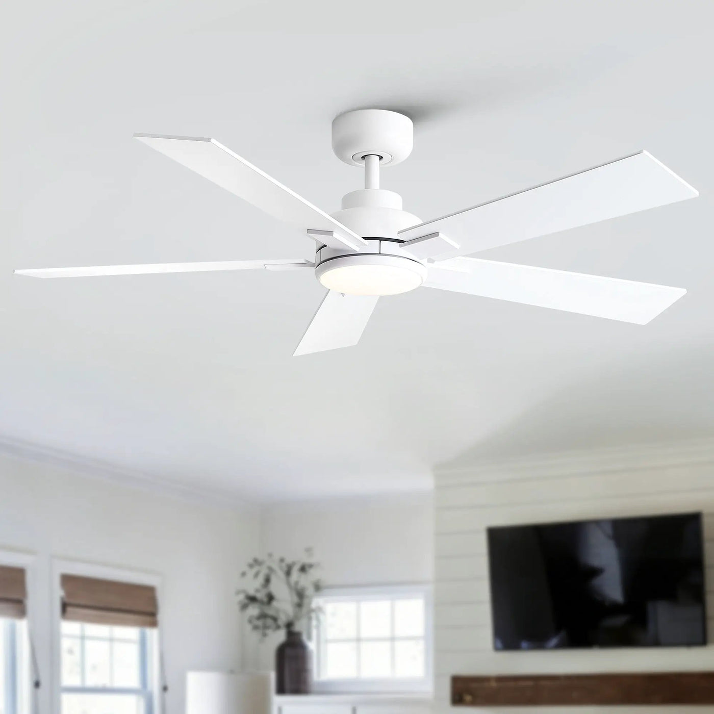Reversible Motor Integrated LED Dimmable Ceiling Fan With Light by HouseOfZazla
