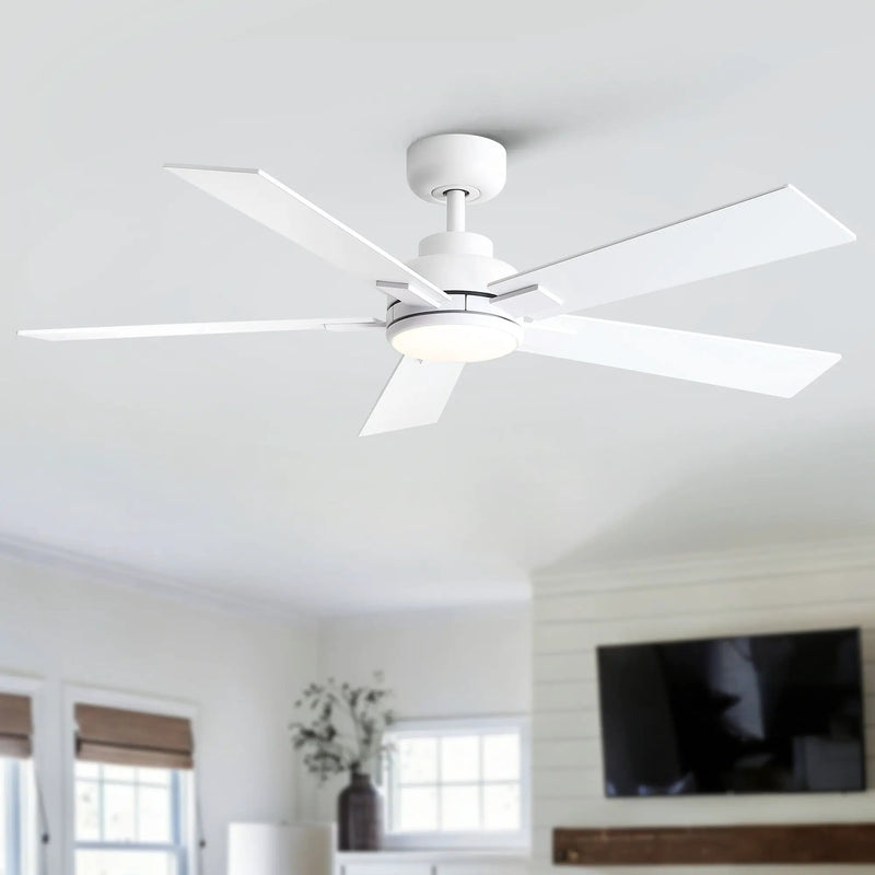 Reversible Motor Integrated LED Dimmable Ceiling Fan With Light by Unique Piece Furniture