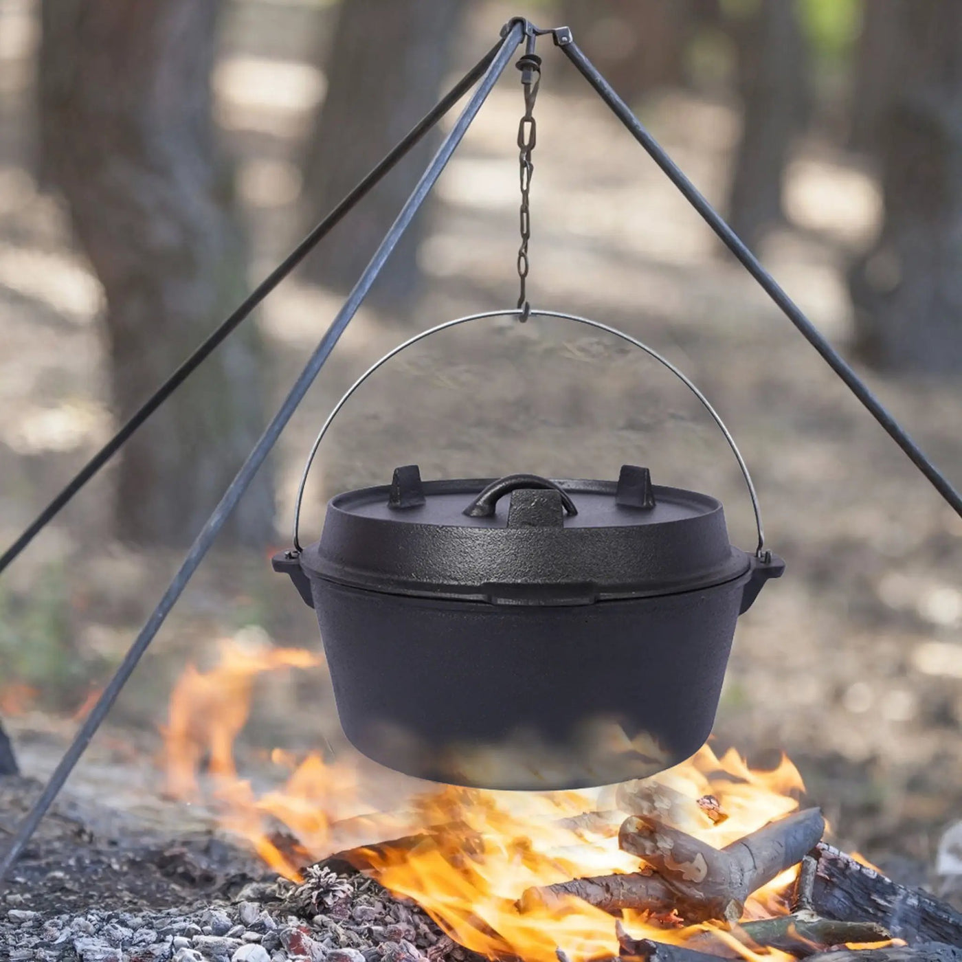Pre-Seasoned Cast Dutch Oven with Skillet Lid and Pot Rack by HouseOfZazla