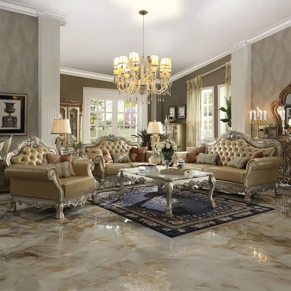 Dresden - Sofa - Bone PU & Gold Patina by Unique Piece Furniture