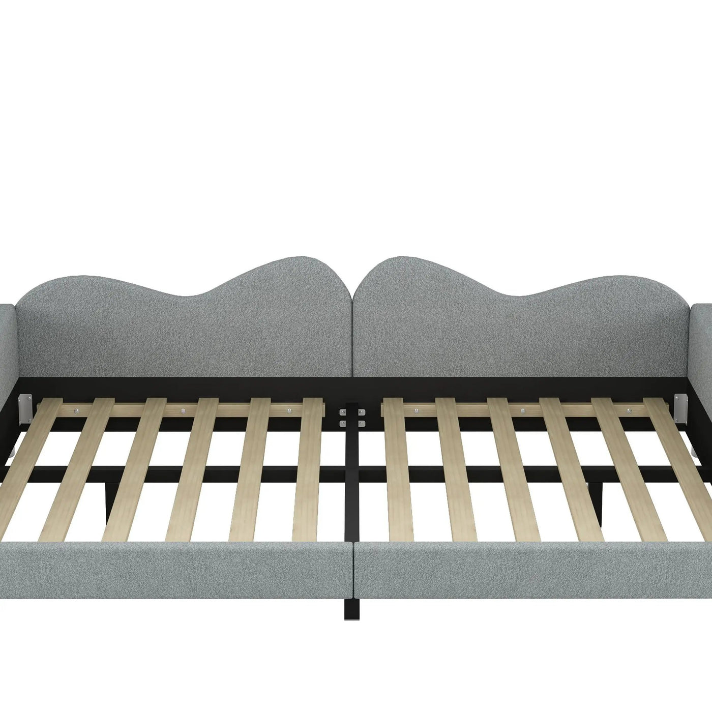 Upholstered Daybed, Sherpa Fabric Sofabed With Cloud-Shaped Backrest by Unique Piece Furniture