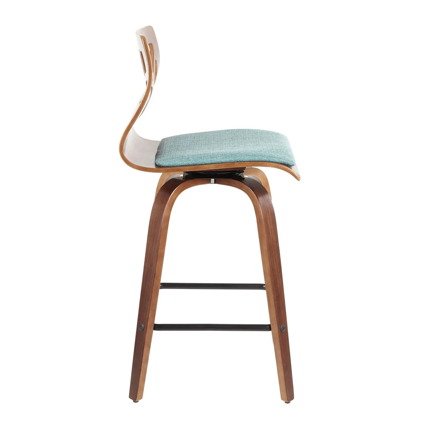 Folia - Mid Century Modern Fixed Height Counter Stool With Swivel (Set of 2) by HouseOfZazla