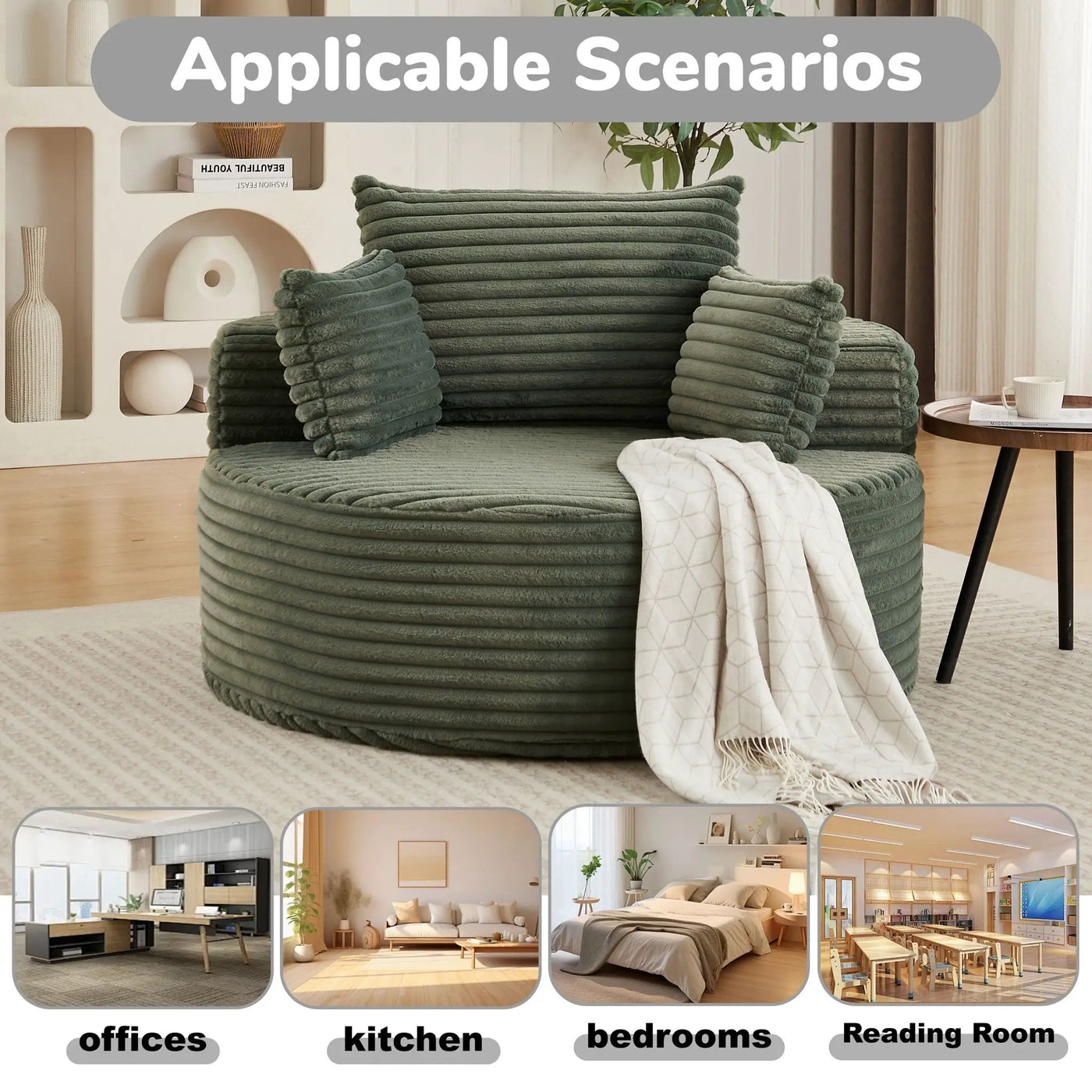Modern Single Sofa With Backrest Pillow For Living Room by HouseOfZazla