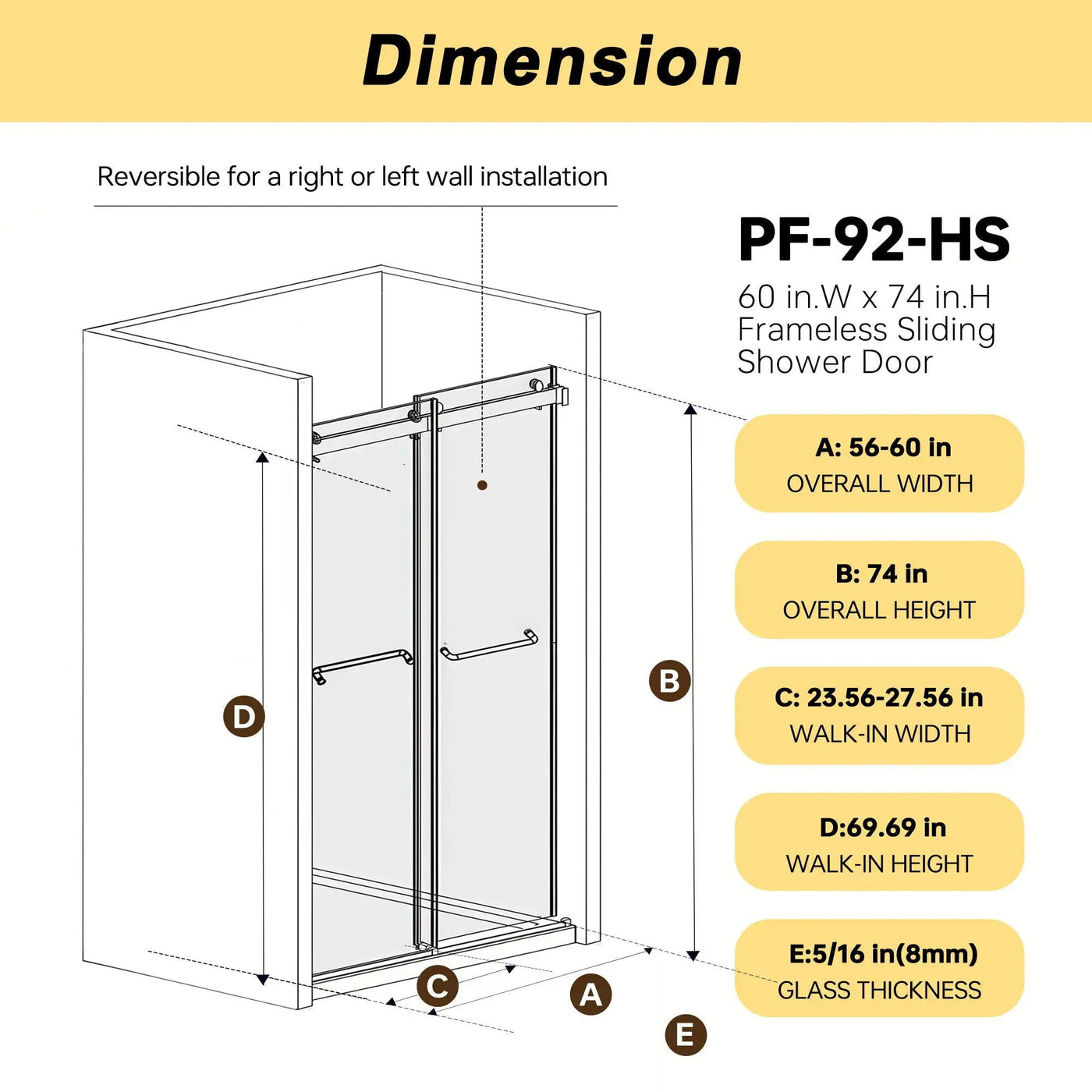 Frameless Double Sliding Shower Door by HouseOfZazla