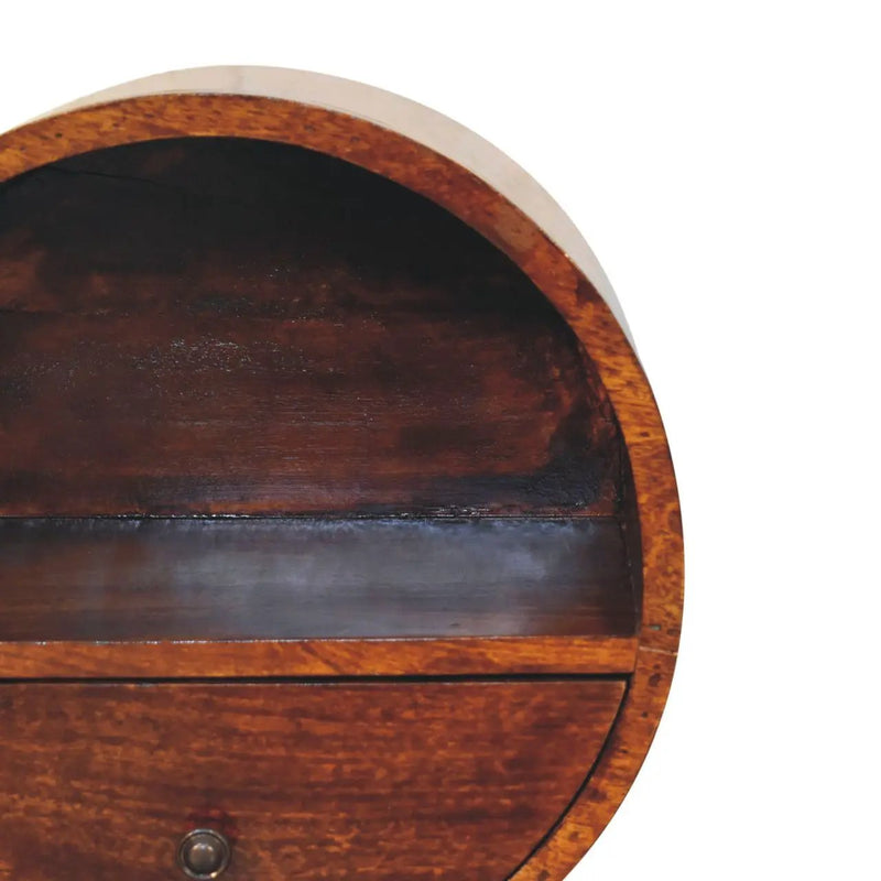 Floating Circle Bedside Table - Chestnut by HouseOfZazla
