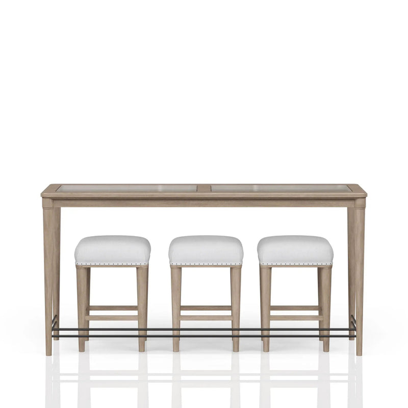 Glass Console Table With 3 Stools - Frosted by HouseOfZazla