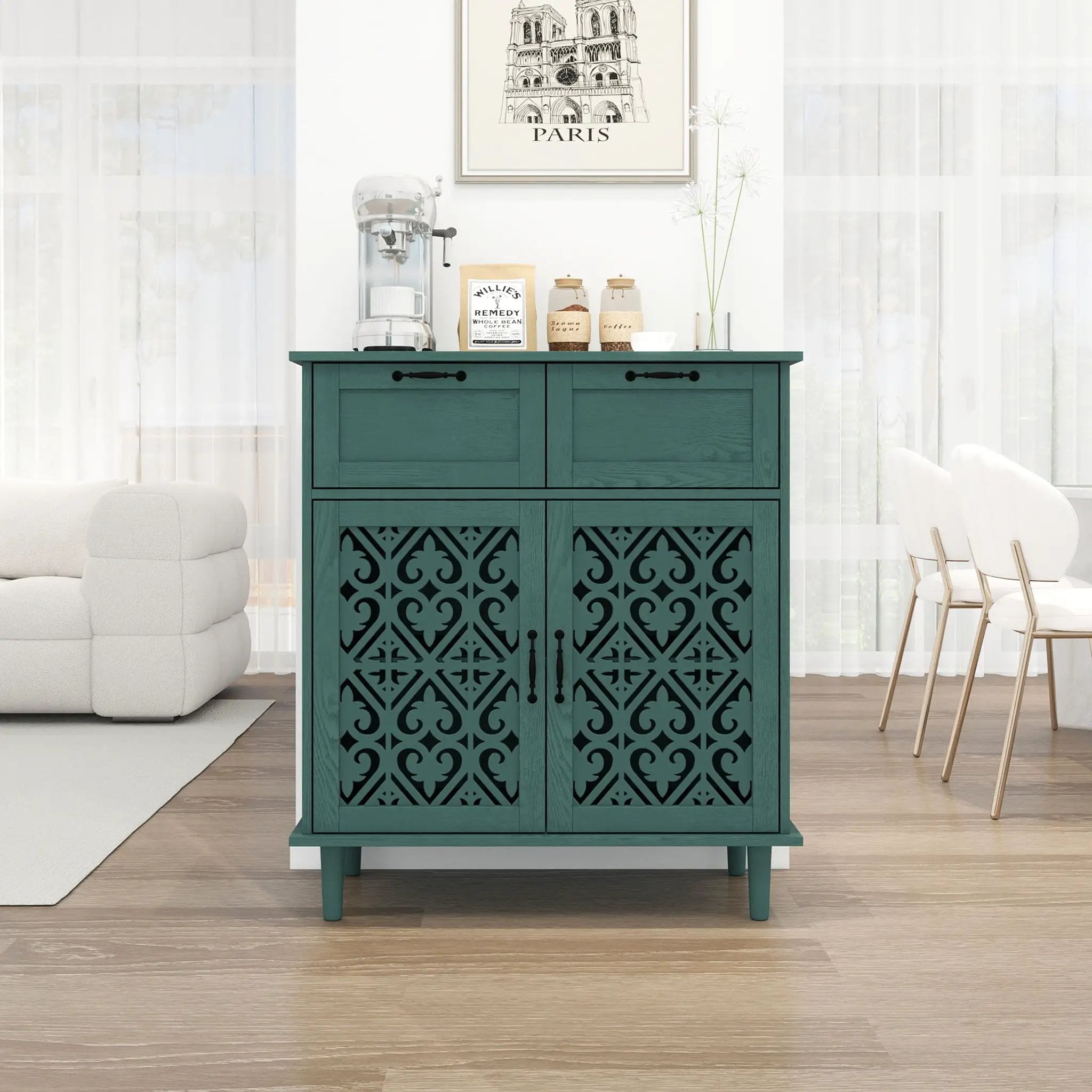 2 Door 2 Drawer Elegant Cabinet by HouseOfZazla