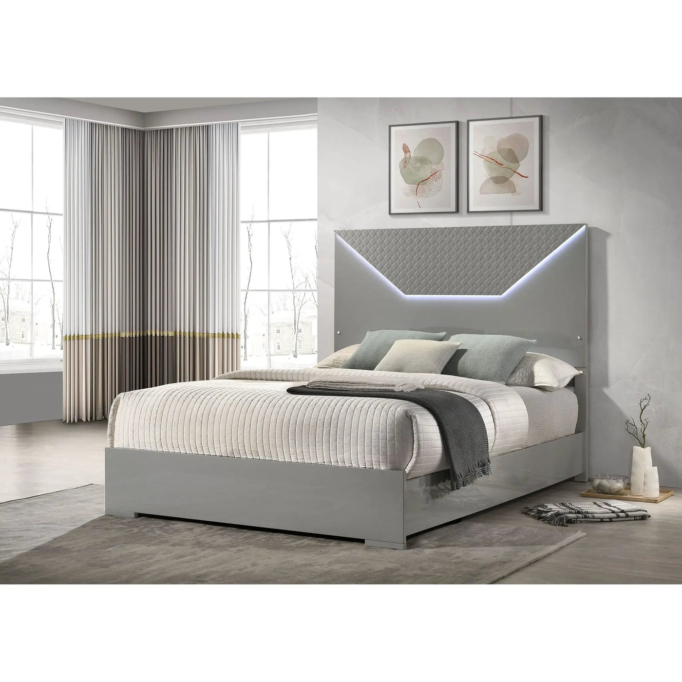 Pierce - Panel Bed LED Headboard by HouseOfZazla