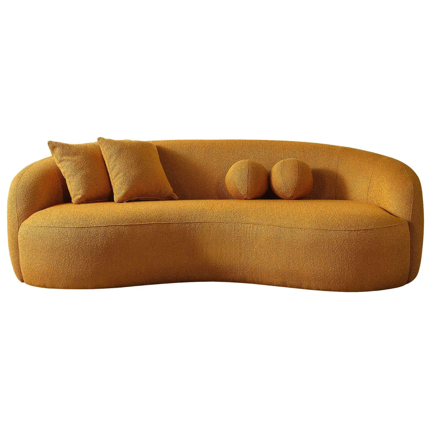 Drake - Japandi Style Curvy Boucle Sofa by HouseOfZazla