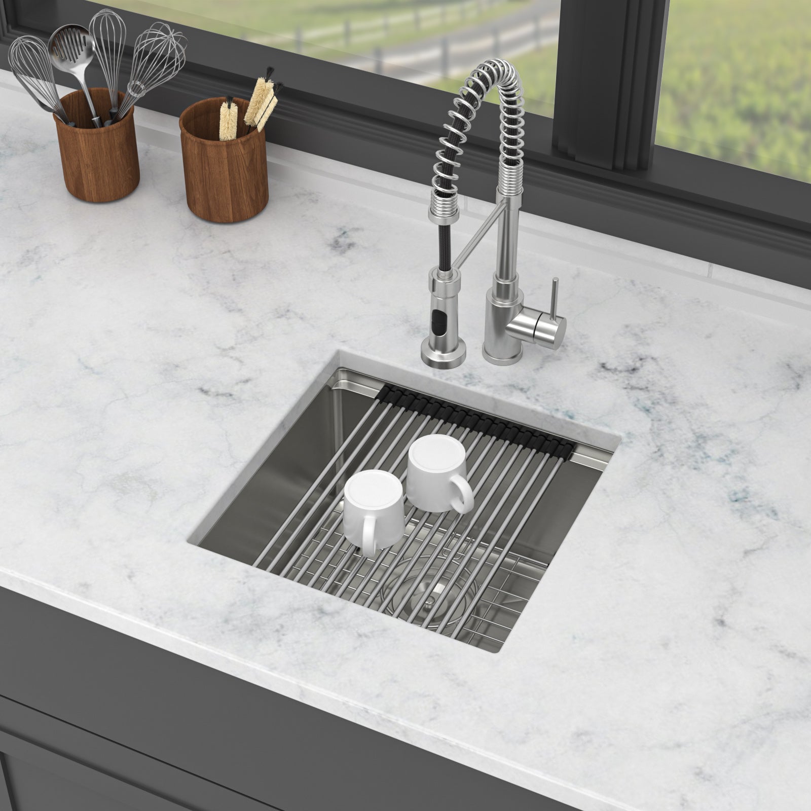 17" Undermount Kitchen Sink - Single Bowl by HouseOfZazla