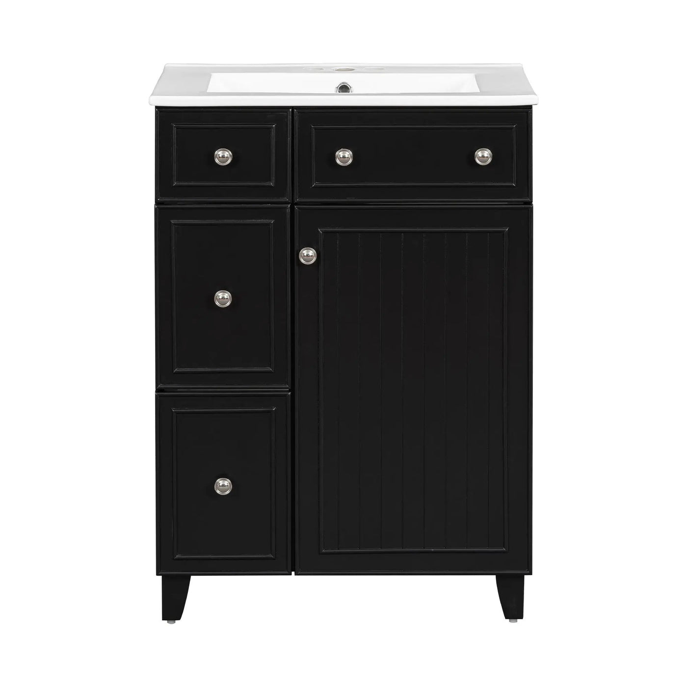 Transitional Style Bathroom Vanity Cabinet With Ceramic Sink by HouseOfZazla