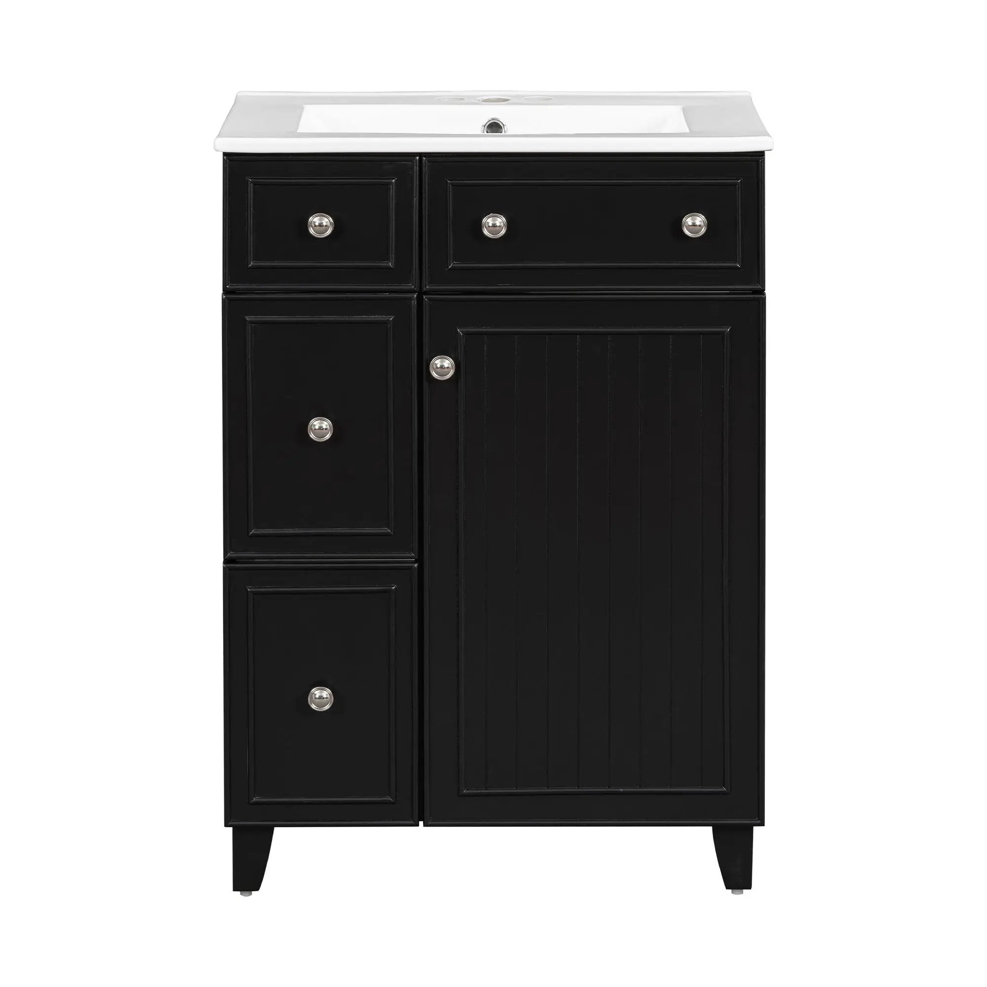 Transitional Style Bathroom Vanity Cabinet With Ceramic Sink by Unique Piece Furniture