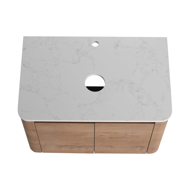 30" Wall-Mounted Bathroom Vanity with 2 Soft-Close Doors by HouseOfZazla