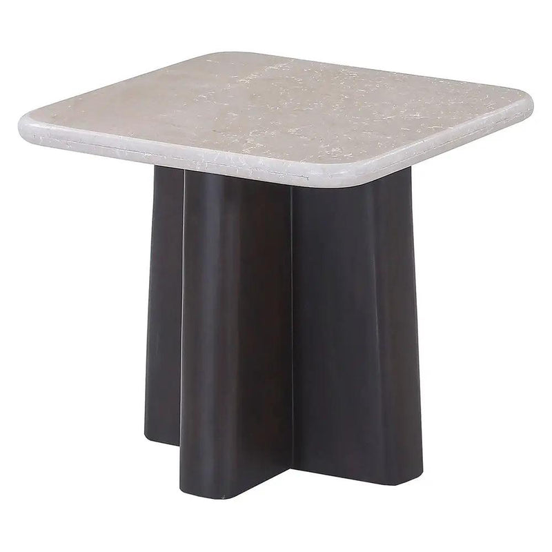 Jacory - End Table With Bottocino Marble Top - Beige / Espresso by Unique Piece Furniture