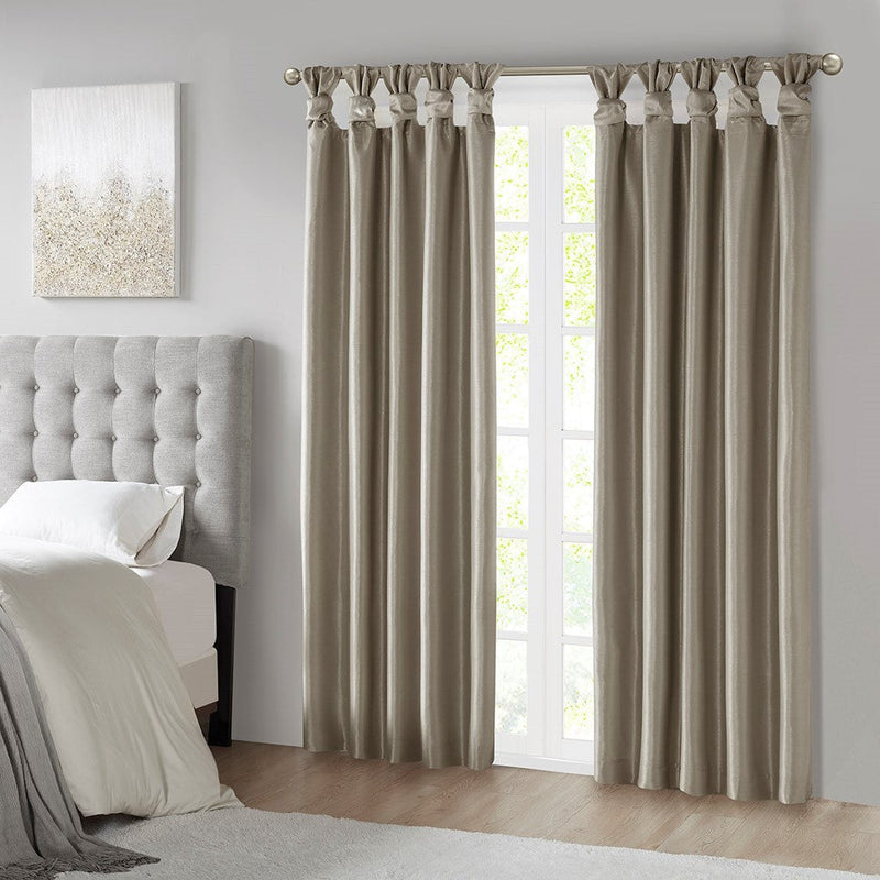 Twist Tab Total Blackout Window Curtain Panel Pewter 50x84 by HouseOfZazla