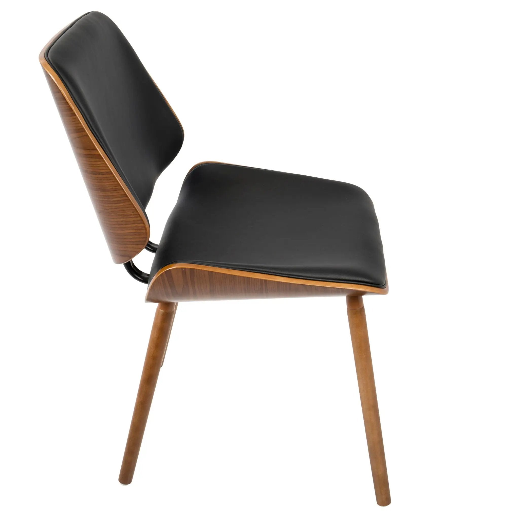 Lombardi - Mid-Century Modern Dining / Chair (Set of 2) - Walnut / Black by Unique Piece Furniture