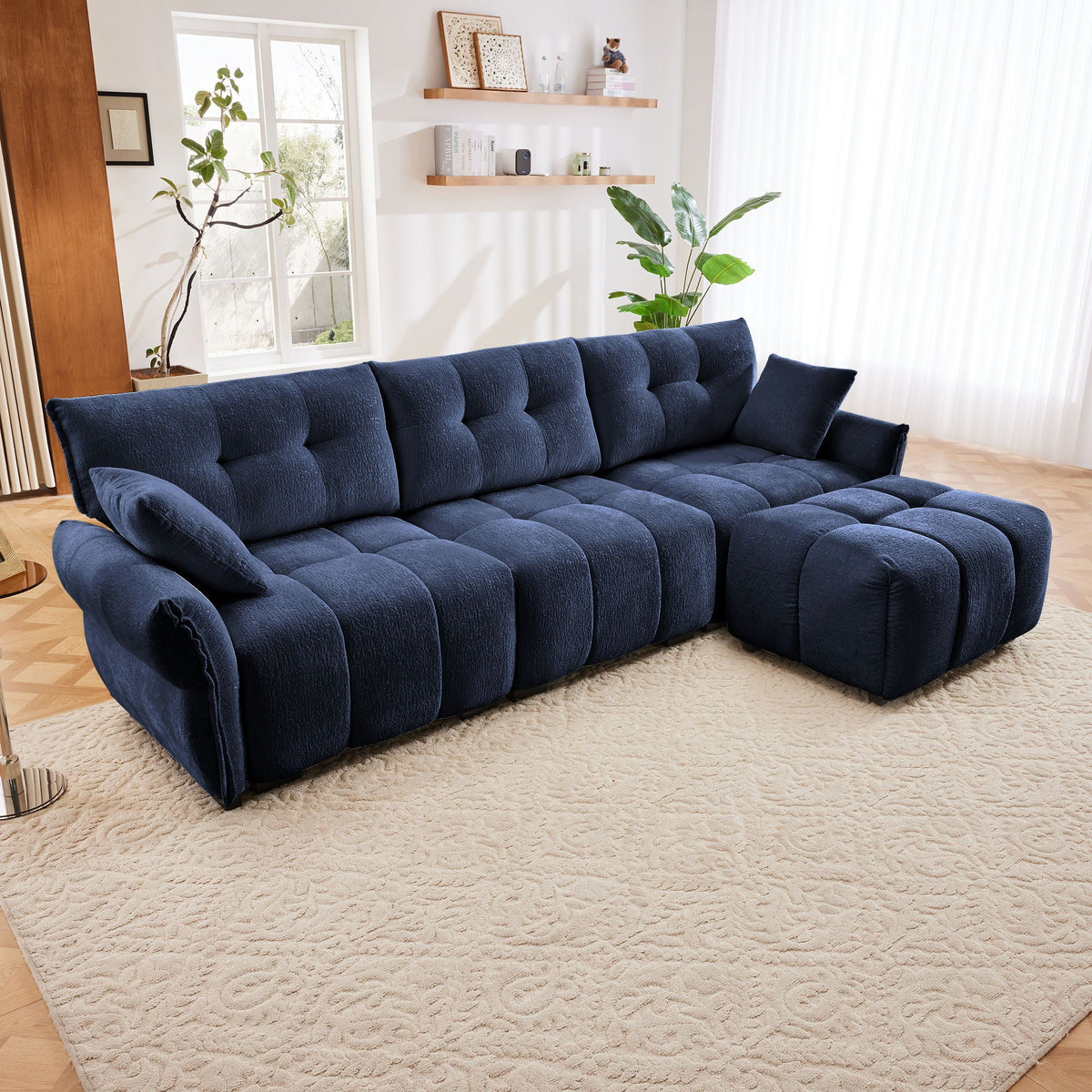 Sofa Set With Ottoman And Pillows, Textured, High Resilience Cushions, photo 35 of 40