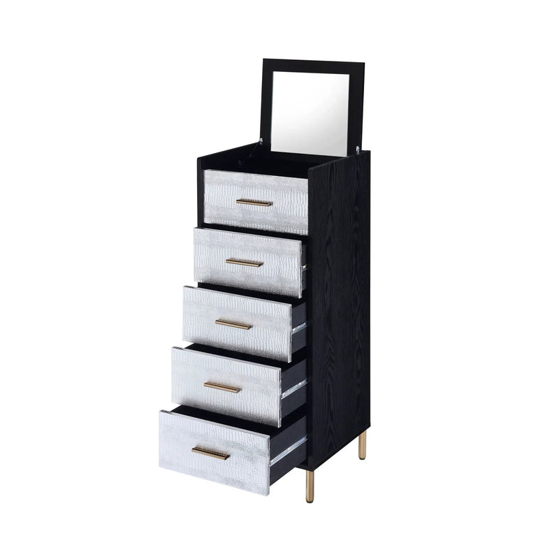 Myles Jewelry Armoire - Black / Silver / Gold by HouseOfZazla