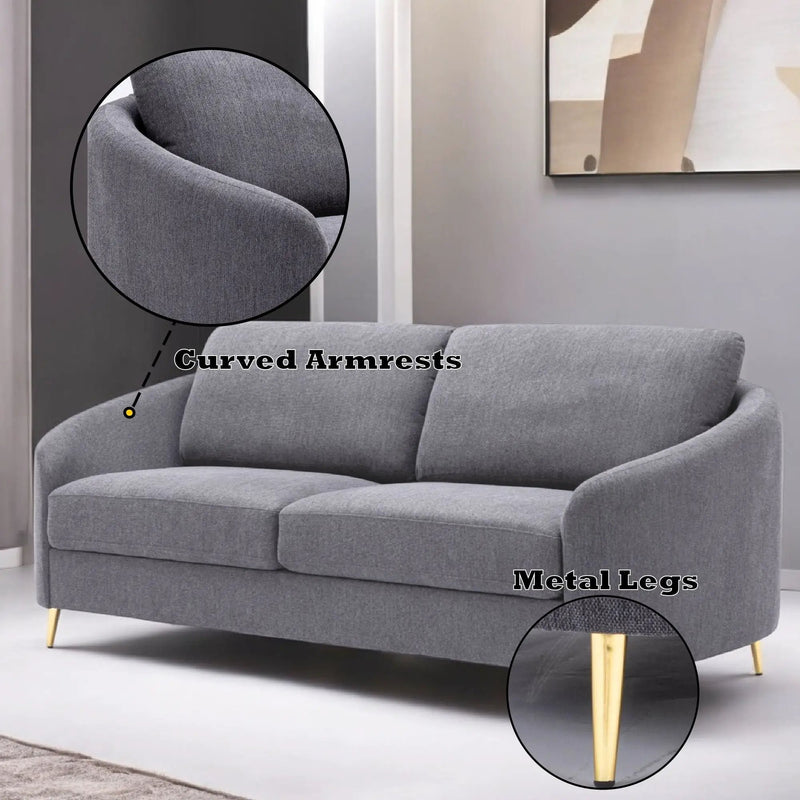 Sofa - Gray - Linen by Unique Piece Furniture