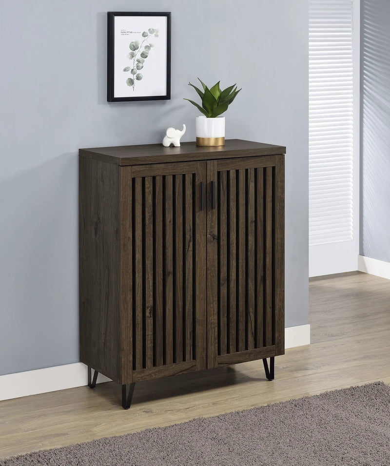 Brixton 2-door Entryway Shoe Storage Cabinets Smoked Oak by Unique Piece Furniture