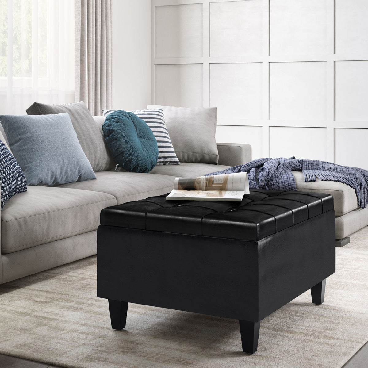 Harrison - Upholstered Coffee Table Storage Ottoman, photo 38 of 40
