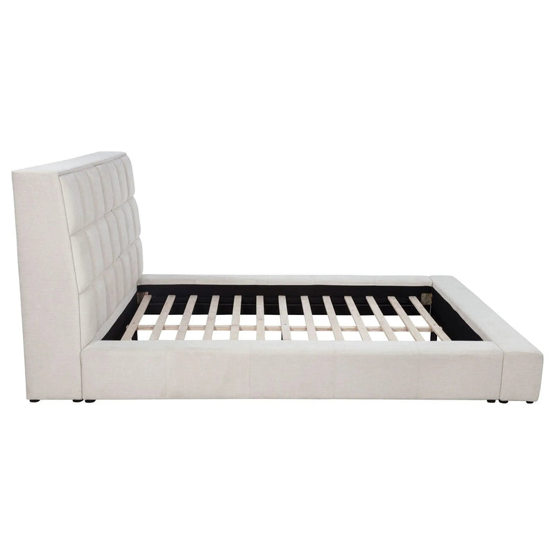 Dreux Upholstered Eastern King Panel Platform Bed Cream by Unique Piece Furniture