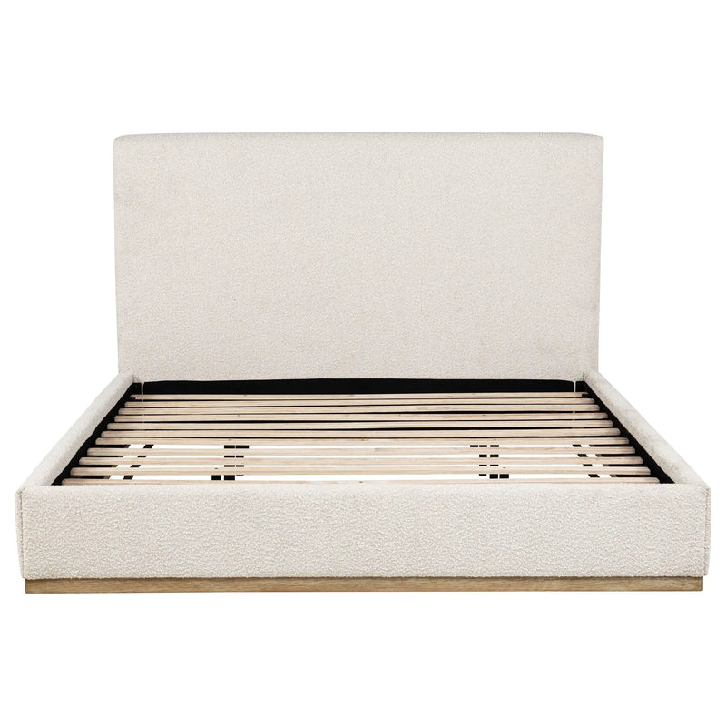 Knox Upholstered EASTERN KING Panel Bed Cream by Unique Piece Furniture