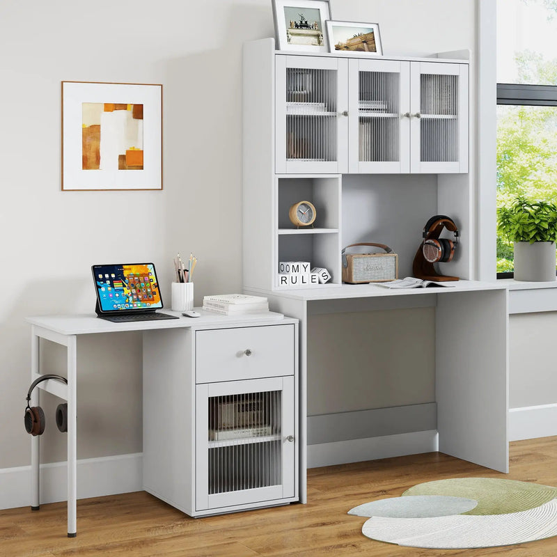 Computer Desk with Glass Door for Home Office or Study by HouseOfZazla