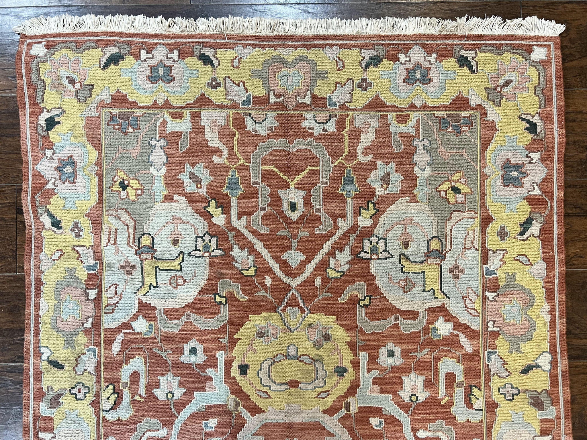 Turkish Flatweave Kilim Rug 4x6, Geometric Wool Handmade Carpet, Vintage by Jewel Rugs