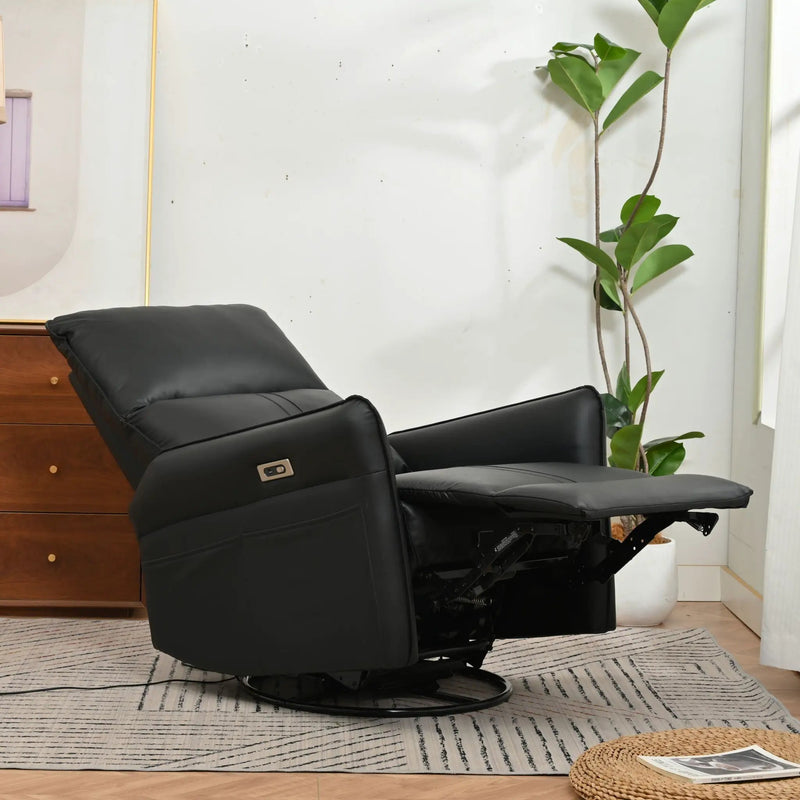 270° Power Swivel Rocker Glider Recliner Chair With USB Ports by HouseOfZazla