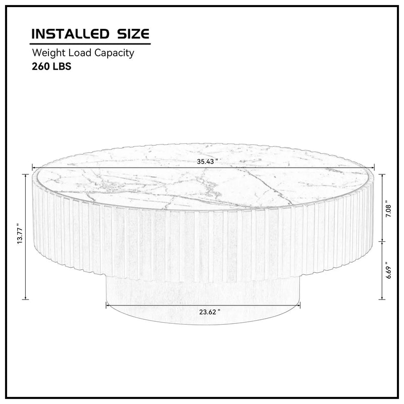 35.43" Nesting Round Sintered Stone Coffee Table by HouseOfZazla