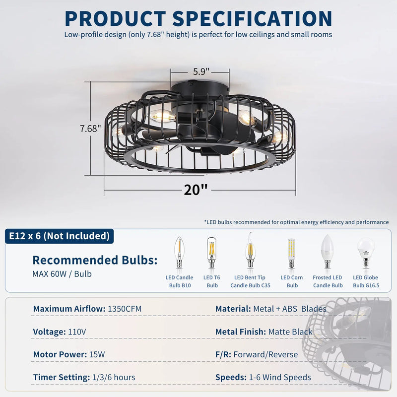20" Ceiling Fan Light by HouseOfZazla
