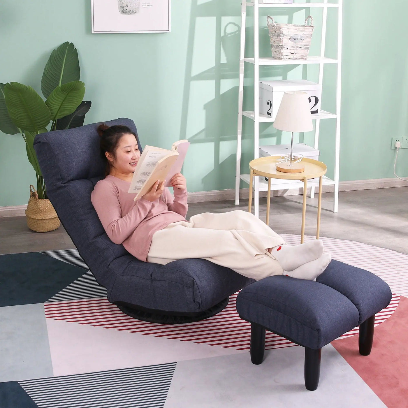 Adjustable Japanese Reclining Floor Chair Sofa With Metal Frame For Living Room by HouseOfZazla