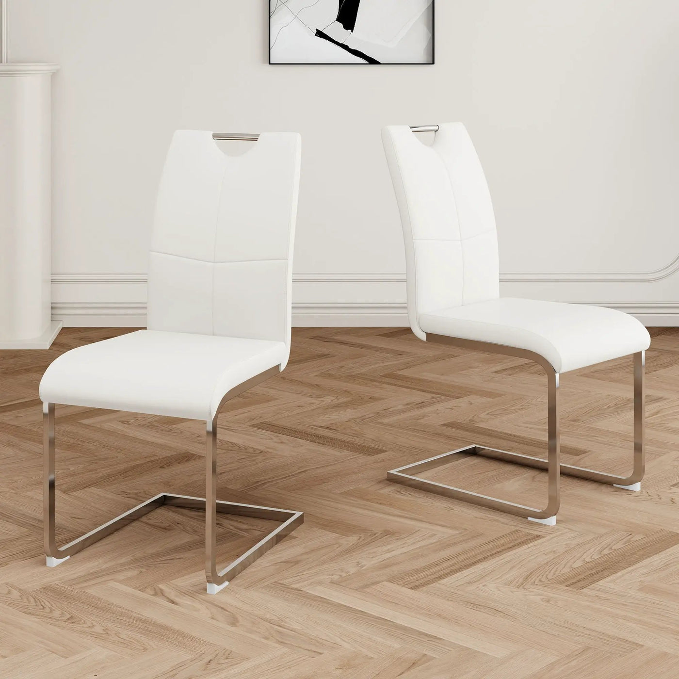 Modern Dining Chairs With Padded Seat And Metal Legs by HouseOfZazla