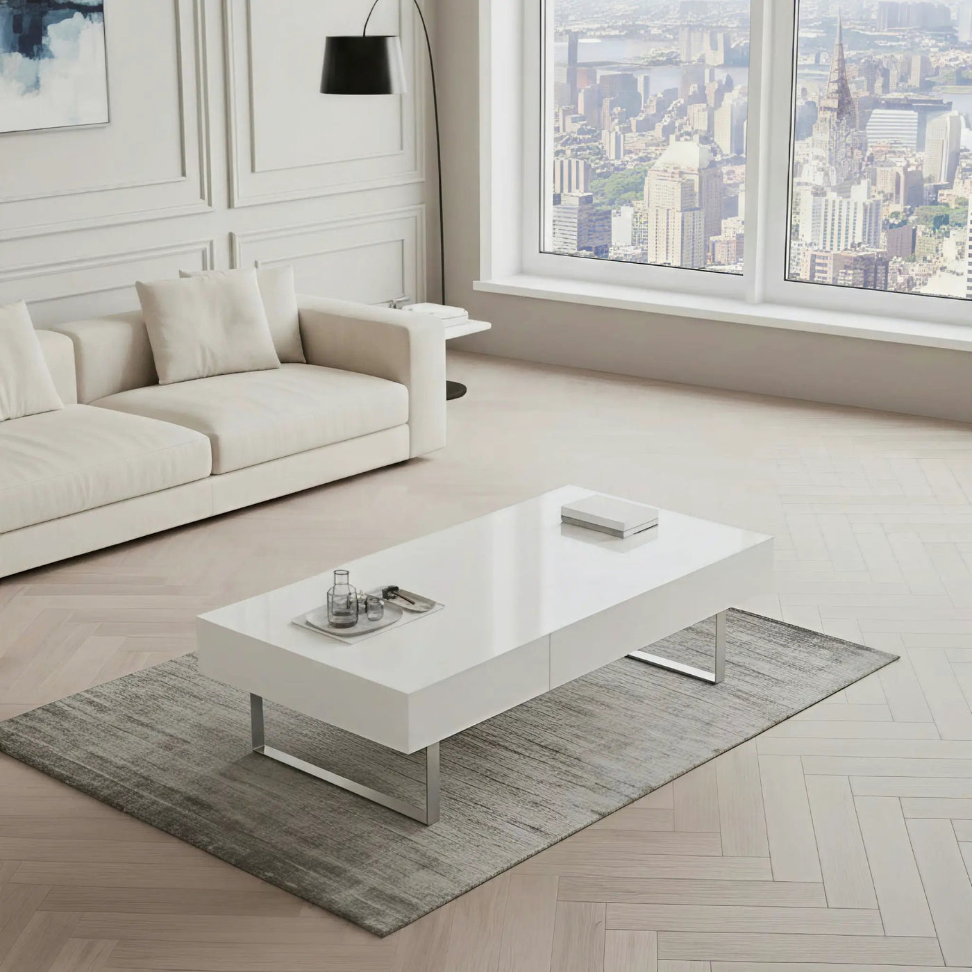 Rectangular Coffee Table With Hidden Storage by HouseOfZazla