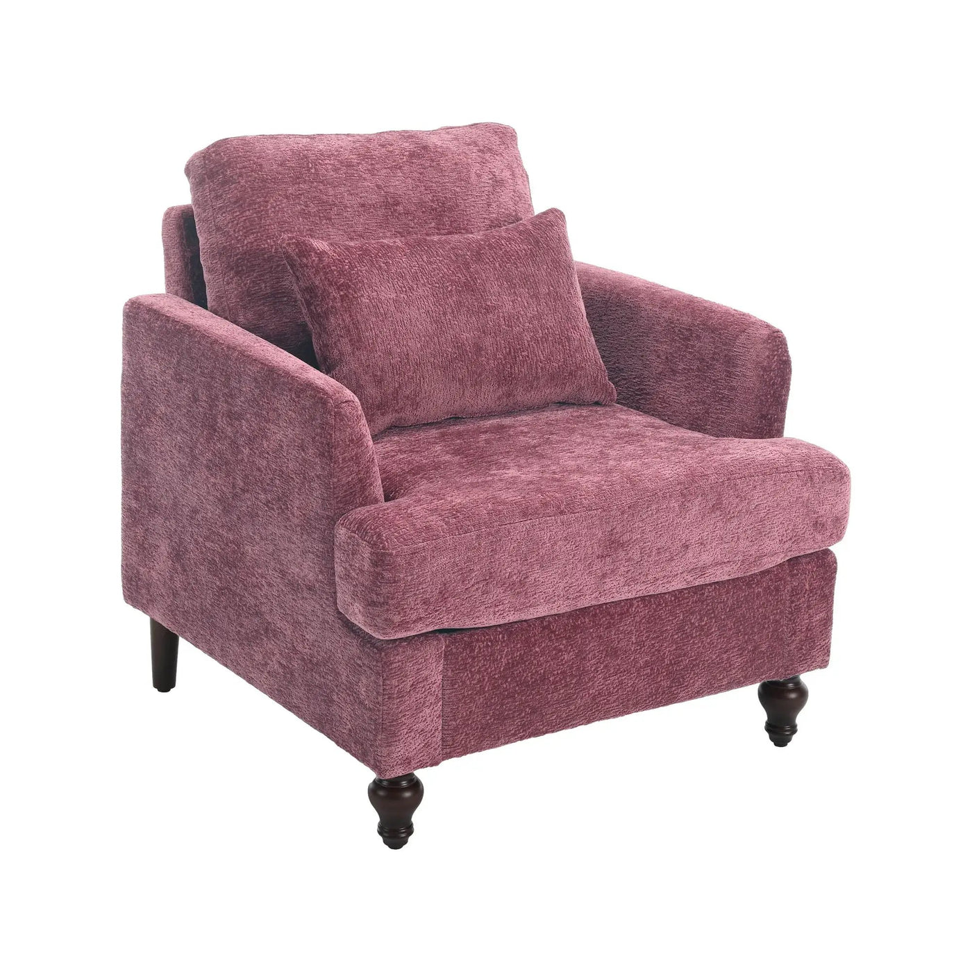 Modern Mid Century Wood Frame Armchair With Tufted Design by HouseOfZazla