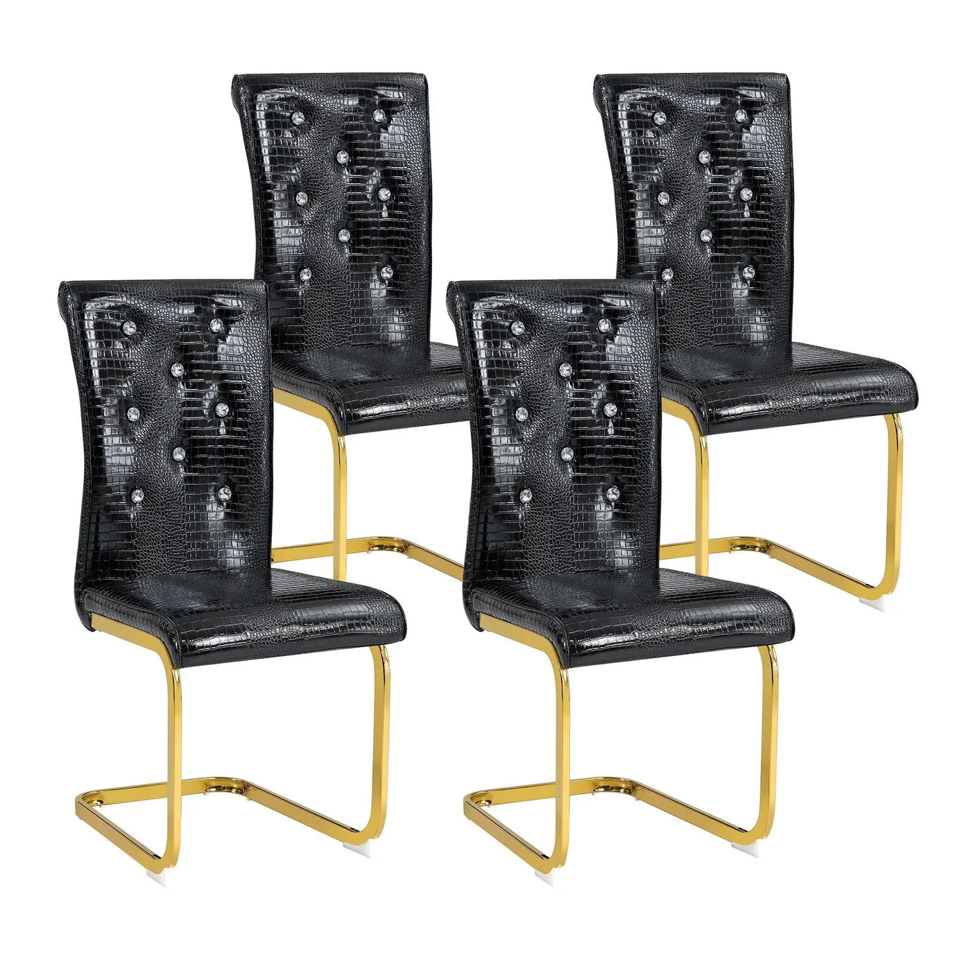 Elegant Design Alligator Skin Upholstered Dining Chairs by HouseOfZazla