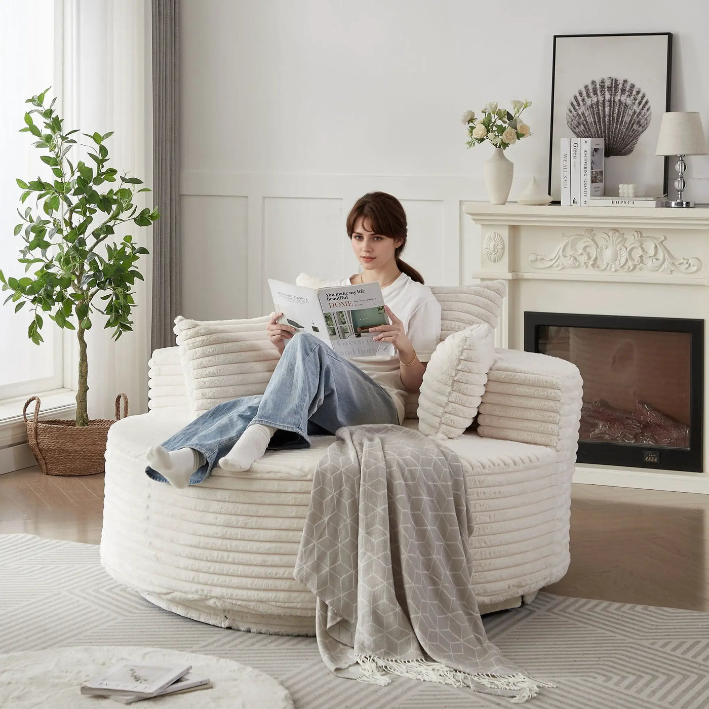 Swivel Chair With 360° Rotation For Living Room by HouseOfZazla