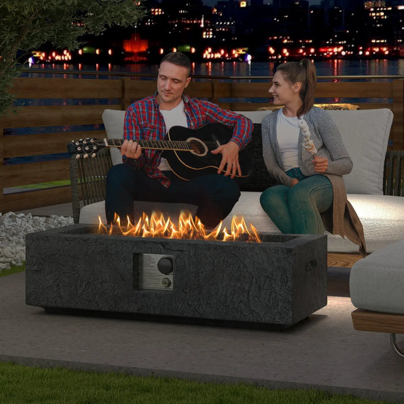 42.5 Inch 50000 BTU Fire Pit Table Set with Stainless Steel Burner by DirectDeals