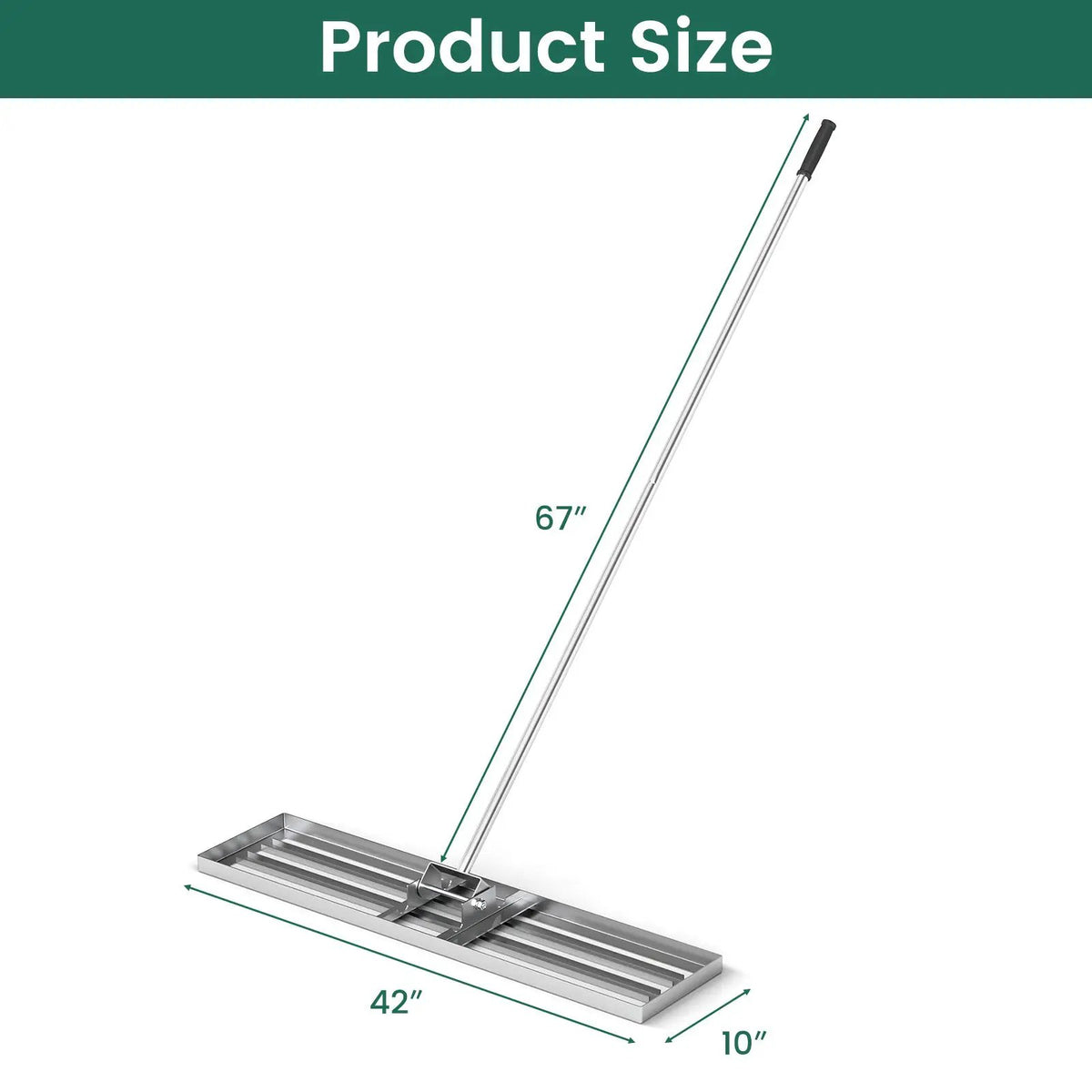 42 x 10 Inch Lawn Leveling Rake with Ergonomic Handle by DirectDeals